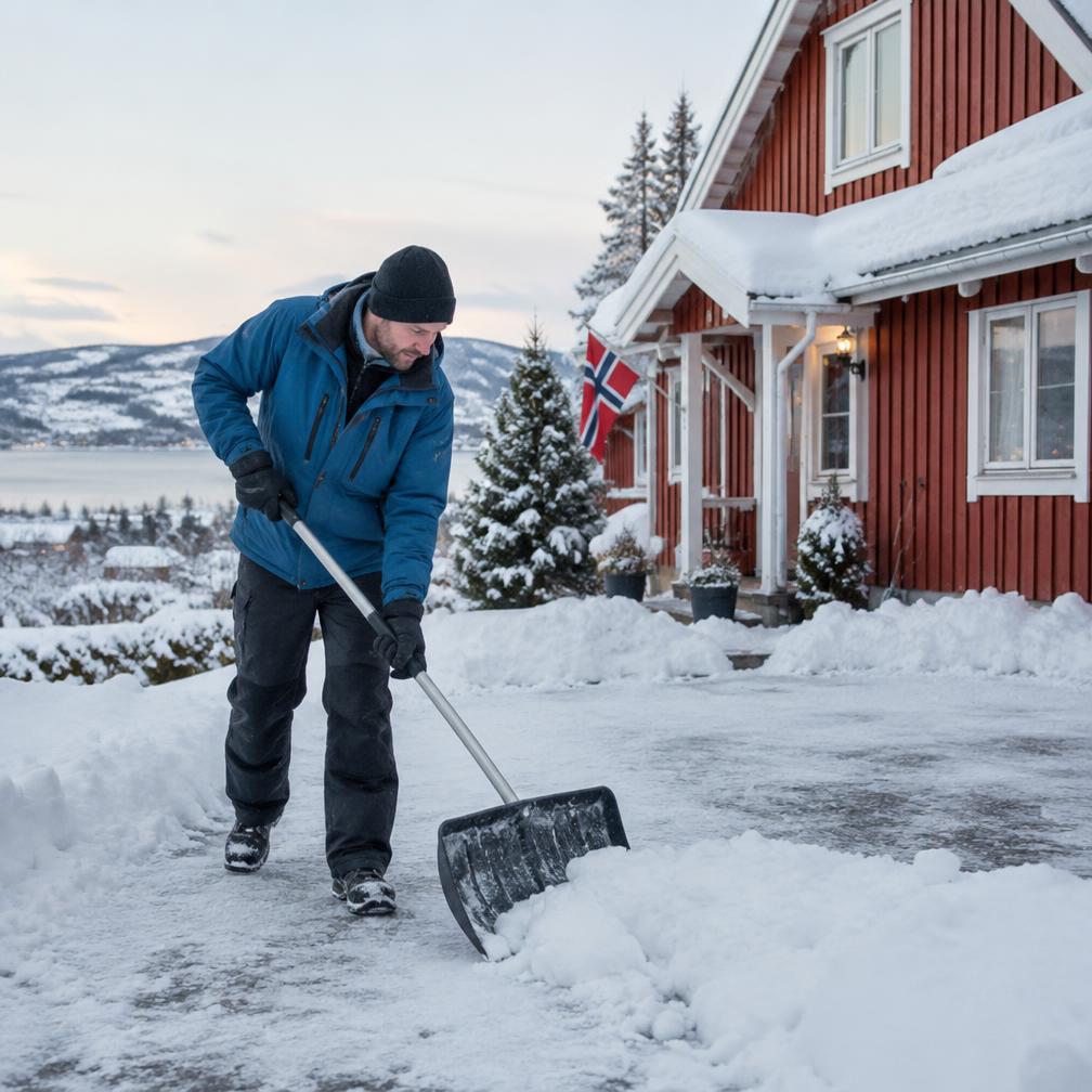 Snømåking av innkjørsel
